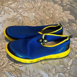 Blue and Yellow Slip-On Shoes